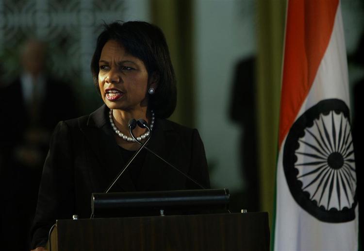 Condoleezza Rice er i Indien. 