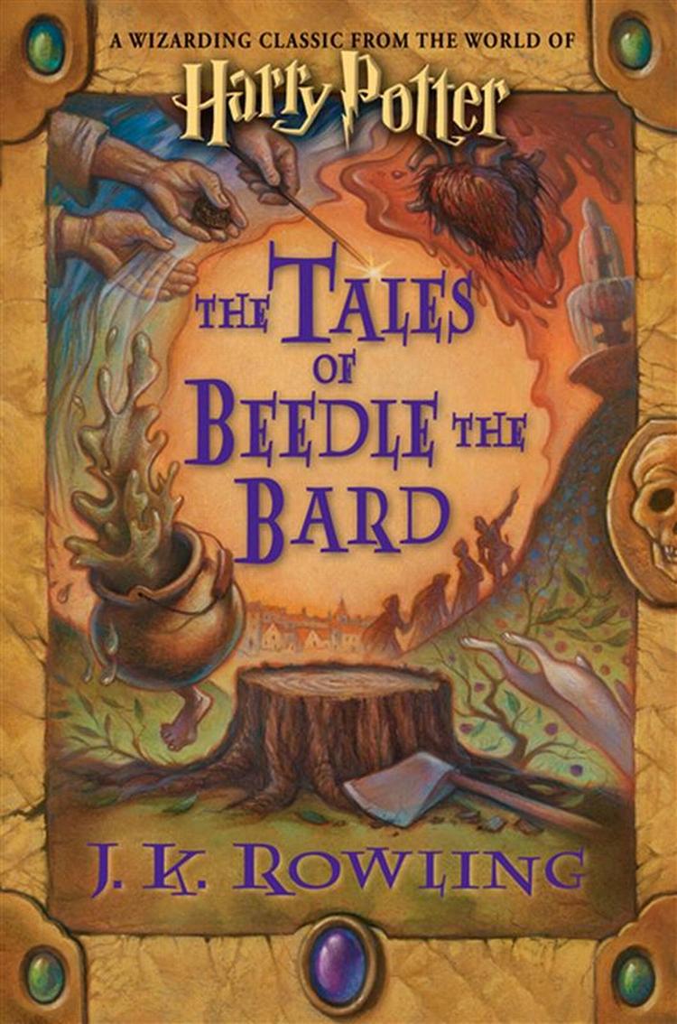 Foto af forsiden af 'The Tales of Beedle the Bard' af J.K. Rowling. En eventyrsamling fuld af venlig klogskab, mener Politikens anmelder. 
