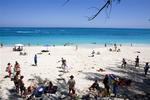 Sådan ser der ud på stranden ved Nassau på Bahamas. 