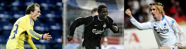 Michael Krohn-Dehli, Djiby Fall og César Santin er alle med på efterårets hold i Superligaen. 