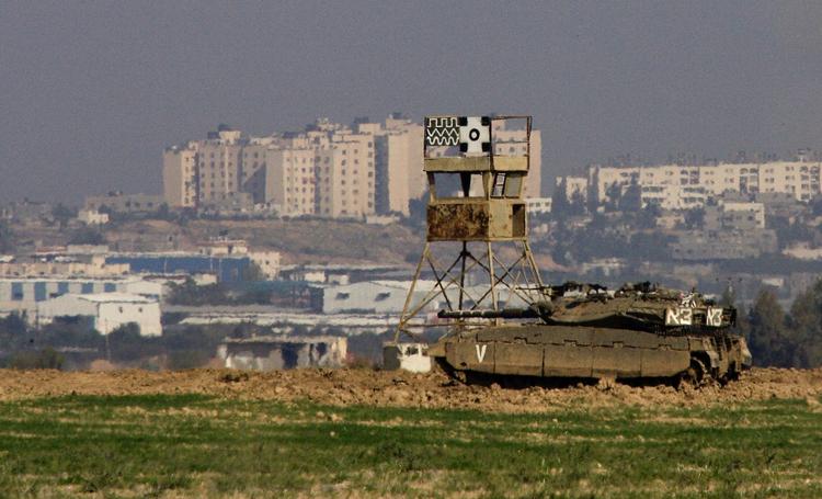 En israelsk tank ved Gaza. 