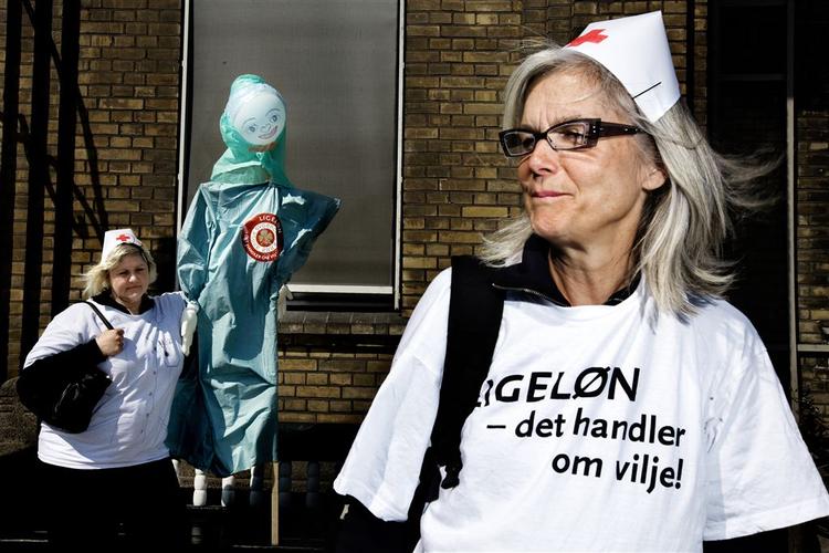 Kravet for blandt andet sygeplejerskerne om ligeløn var en central del af forårets konflikt. 