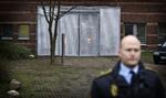 Police guarding the entrance to the court building in Lyngby where Stein Bagger is in a preliminary court hearing and has pleaded guilty as charged. 