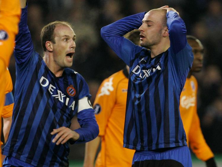 Club Brugge skulle bare have uafgjort i hjemmekampen mod FCK for at gå videre i Uefa Cuppen, men Santin spolerede den belgiske drøm. 