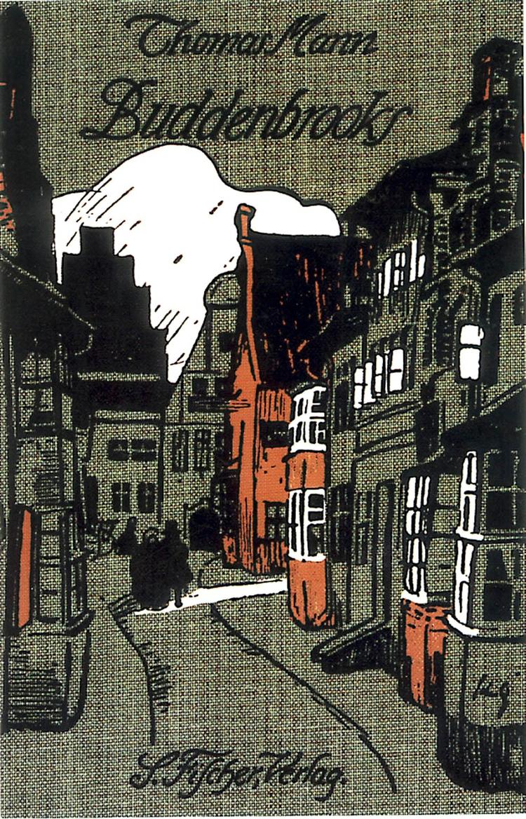 'Die Buddenbrooks' blev første gang filmatiseret i 1923. Bogforside. 