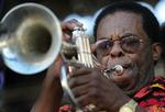 Freddie Hubbard ses her på scenen under en jazzfestival i fødebyen Indianapolis i sommer. 