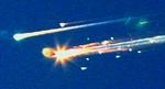 Stykker fra  rumfærgen Columbia fotograferet  på himlen over Texas den 1.februar 2003. 