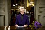 Dronning Margrethe under den tv-transmitterede nytårstale. 