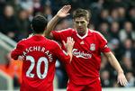 Steven Gerrard scorede to af målene, da Liverpool i sidste uge vandt 5-1 over Newcastle. 