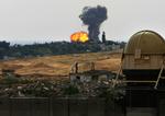Overblik over Gaza By fra den israelske side af grænsen. En grænse, udenlandske journalister ikke får tilladelse til at krydse. 