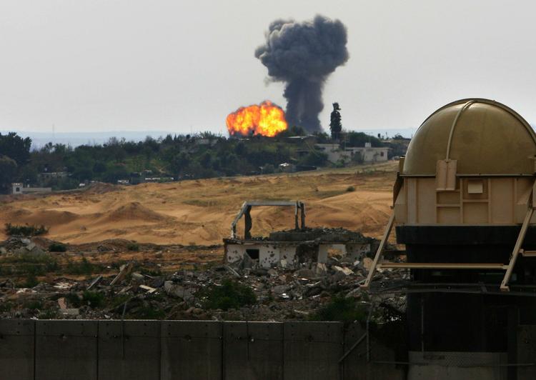 Overblik over Gaza By fra den israelske side af grænsen. En grænse, udenlandske journalister ikke får tilladelse til at krydse. 