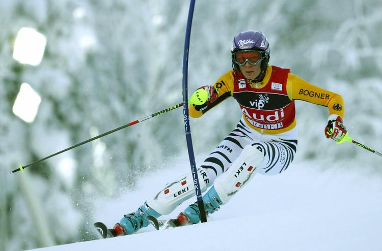 Maria Riesch vandt i dag sin tredje slalomsejr i træk. 