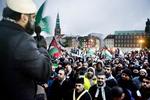 Demonstration mod Israel på Rådhuspladsen i København 3. januar. 