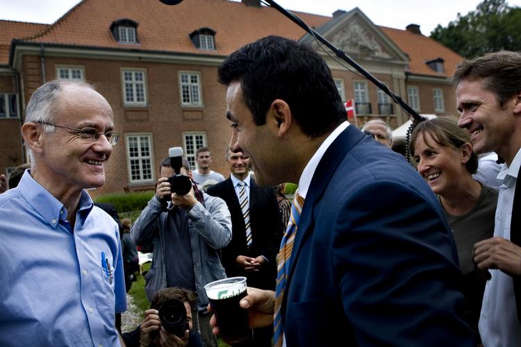 Mens det stadig var godt mellem  Lars Kolind og Naser Khader. (arkivfoto) 