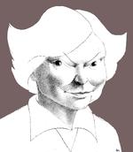 Mange forfattere kan ikke udstå hinanden, men Inger Christensen var, mener Søren Ulrik Thomsen,  usædvanlig afholdt blandt sine fagfæller - både i Danmark og udlandet. Tegning: Anne-Marie Steen Petersen 