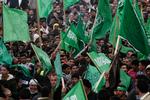 Hamas-støtter demonstrerer imod Israels bombardementer i Gaza. 