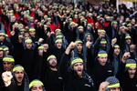 Hizbollah-tilhængere fejrer en religiøs højtid på gaden i Beirut i denne uge. 