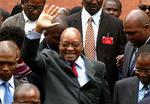 ANC-politikeren Jacob Zuma i 2006, da en afgørelse i landsretten fjernede en række korruptionsanklager mod ham. 