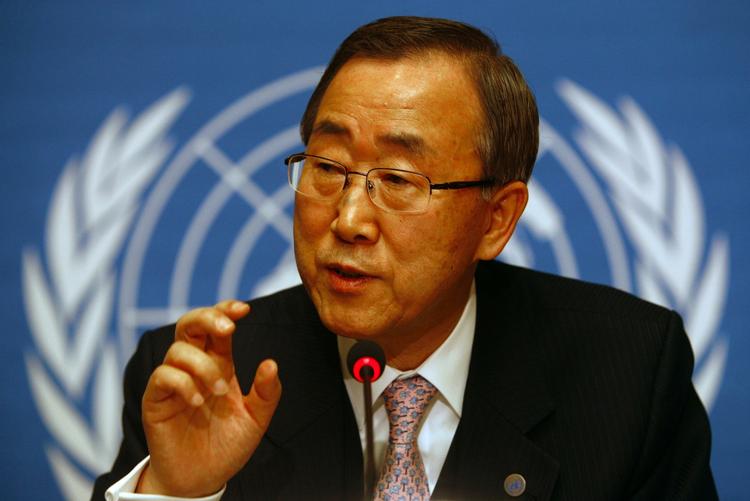 FN-chefen Ban Ki-moon fordømerm Israelsk angreb, der har sat FN-hovedkvarter i flammer. Arkivfoto. 
