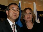 FN-generalsekretær Ban Ki-Moon under møde med den israelske udenrigsminister, Tzipi Livni. 