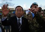 FN's generalsekretær Ban Ki-moon i Libanon i dag. 