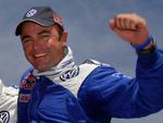 Sydafrikas Giniel de Villiers, som kører for VW, fejrer sin sejr i Dakar Rally. 