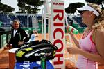 Den danske tennisspiller Caroline Wozniacki ses her under træning med træner og far Piotr Wozniacki. Arkivfoto. 