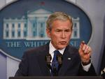 George W. Bush på sin otte-årige præsidentkarrieres sidste pressemøde. 