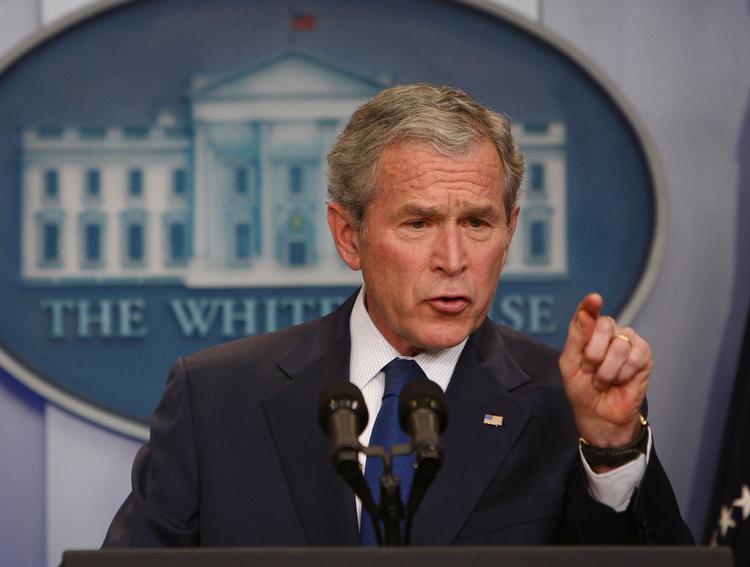 George W. Bush på sin otte-årige præsidentkarrieres sidste pressemøde. 