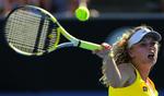 Caroline Wozniacki vandt sin kamp mod spanieren Virginia Ruano efter 84 minutters spil. 