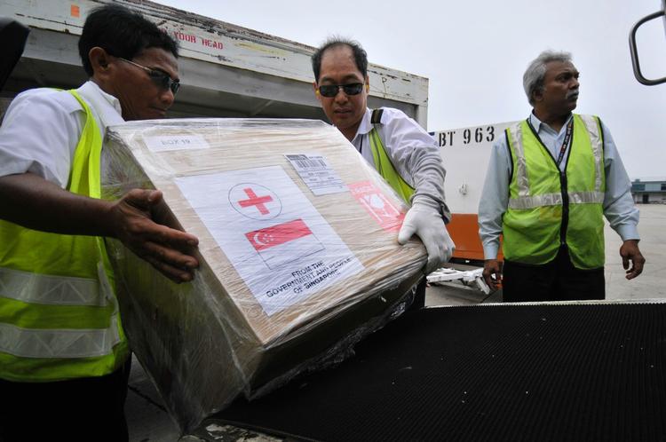 Fra nødhjælpsindsatsen til fordel for cyklonofrene i Myanmar i maj i fjor. 