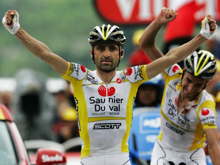 Leonardo Piepoli kom først over stregen på Hautacam i Tour de France 2008. Senere blev han taget med doping i blodet. 