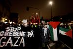 Omkring 7.000 mennesker protesterede fredeligt på Rådhuspladsen 13. januar mod Israels angreb i Gaza. 
