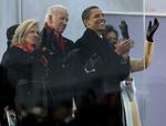 Vice President Biden and President Obama at Obama's inauguration ceremony. 