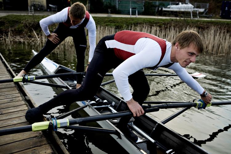 Henrik Stephansen under en træningstur med Nils Henrik Stene på Bagsværd Sø. Arkivfoto. 