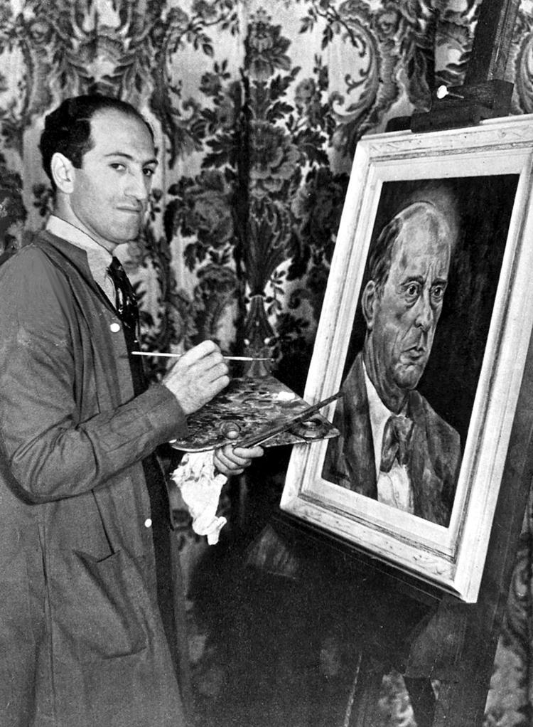 George Gershwin (1898-1937), her malende et portræt af den østrigske komponist (og ven) Arnold Schönberg. Foto:  Ullstein Bild. 