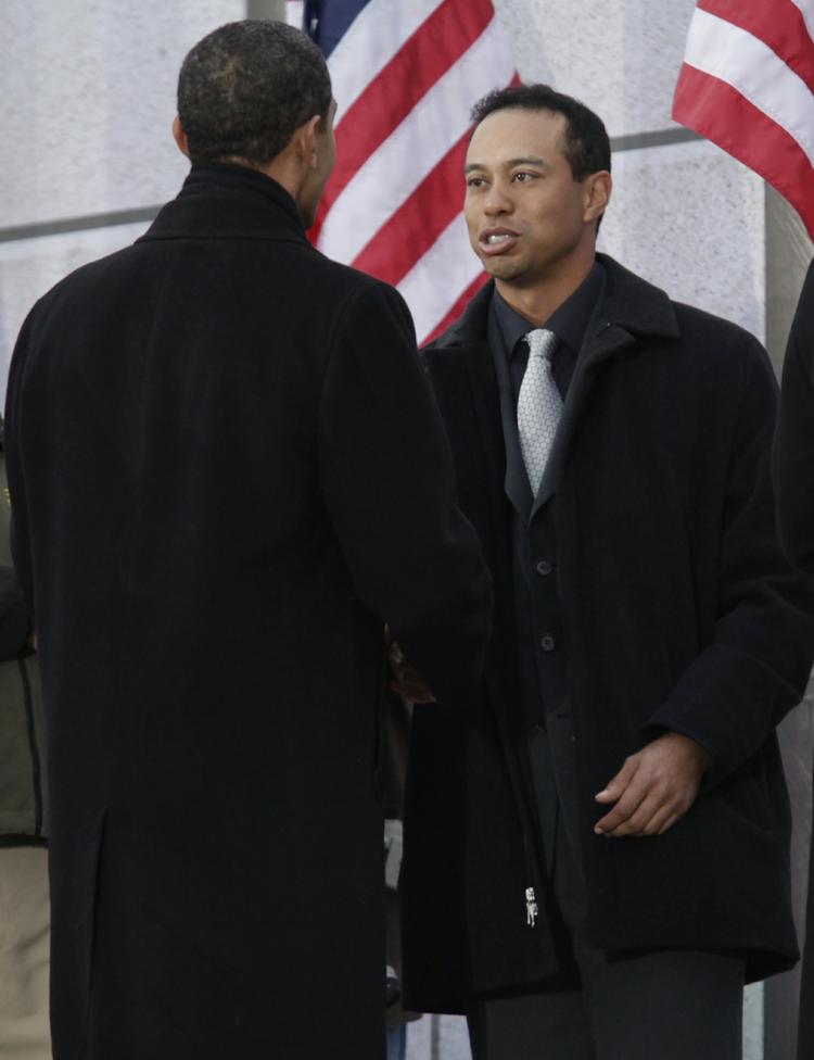Tiger Woods og Barack Obama mødtes 18. januar i forbindelse med festlighederne forud for præsidents indsættelse. 