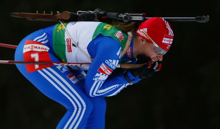 Jekatarina Jurijeva er blandt de skiskytter, der er under mistanke for doping (arkivfoto).. 