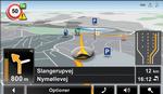 På en moderne GPS kan du få en advarsel på skærmen, hvis du kører på en vej med automatisk fartkontrol. Her vises advarslen i øverste venstre hjørne. 
