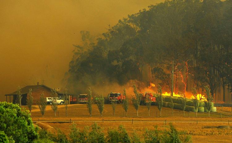 Brandfolk kæmper mod brand nær Tonimbuk i delstaten Victoria, Australia. 