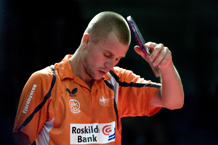Michael Maze blev slået klart af Timo Boll. Arkivfoto. 