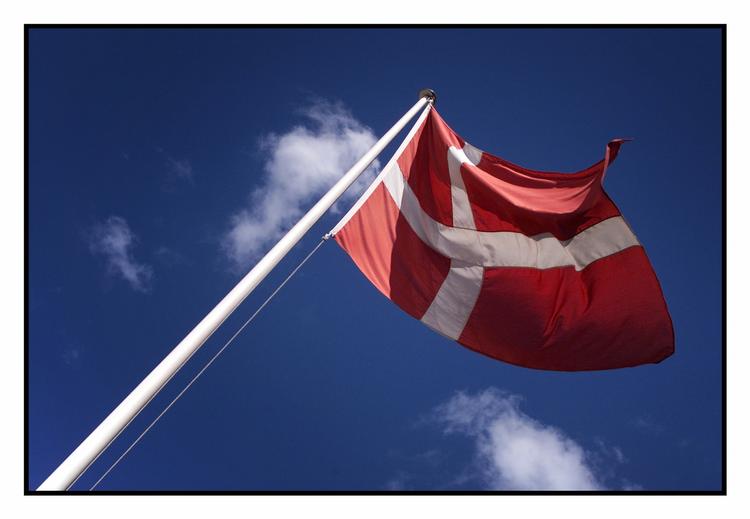 The Danish national flag Dannebrog which will be flying across the country today as Danes celebrate the 160th anniversary of the Constitution. 