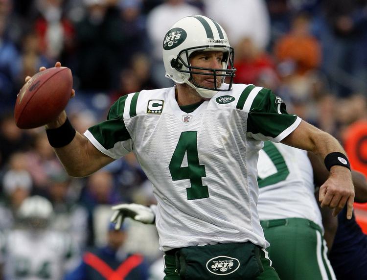 Brett Favre nåede at kyle bolden af sted til 464 touchdowns i sin NFL-karriere, som sluttede med en enkelt sæson i New York Jets. Arkivfoto. 