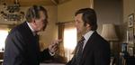 Tidligere præsident Nixon (Frank Langella) i kamp på ord med TV-værten David Frost (Michael Sheen). 