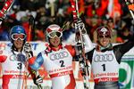 Carlo Janka (i midten) kørte en sikker sejr hjem i mændenes storslalom. 