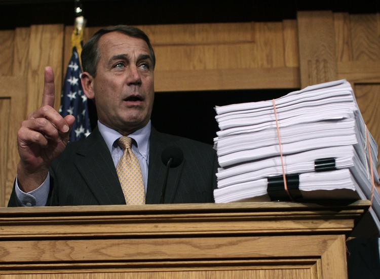 John Boehner der er leder af republikanerne i Repræsentanternes Hus stemte ud imod planen. 