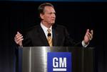 General Motors topchef, Rick Wagoner, fremlægger selskabets kriseplan på et  pressemøde i Detroit, USA. 