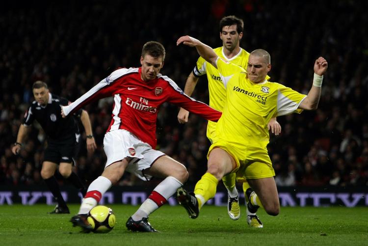 Bendtner scorede i mandags mod Cardiff i FA Cuppen. Arkivfoto. 