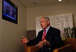Lilkuds leder Benjamin Netanyahu er sandsynligvis Israels næste regeringssleder. Billedet er fra valgdagen 10. februar. 