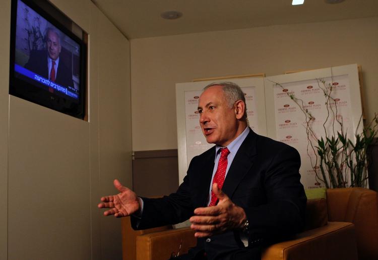 Lilkuds leder Benjamin Netanyahu er sandsynligvis Israels næste regeringssleder. Billedet er fra valgdagen 10. februar. 